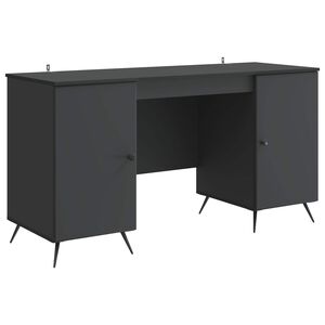 vidaXL Bureau Zwart 142,5 x 50 x 75 cm Bewerkt hout