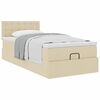 vidaXL Bed met matras 90x200 cm stof cr&egrave;mekleurig