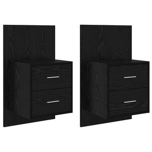 vidaXL Wandkastje 2 pcs Zwart Eiken 48,5 x 32,5 x 80 cm Bewerkt hout