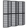 vidaXL Kamerscherm met 6 panelen massief paulowniahout zwart