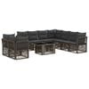 vidaXL Tuinbankenset 10 st Grijs poly rattan