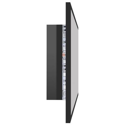 vidaXL Badkamerspiegel LED 80x8,5x37 cm acryl hoogglans zwart