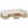 vidaXL Tuinbankenset met kussen met opslag 9 pcs Beige poly rattan