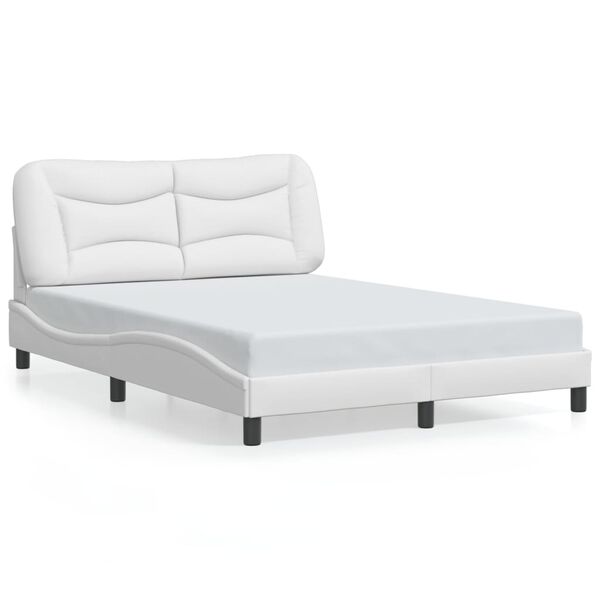 vidaXL Bedframe met LED zonder matras "Hvar" wit 140x190 cm