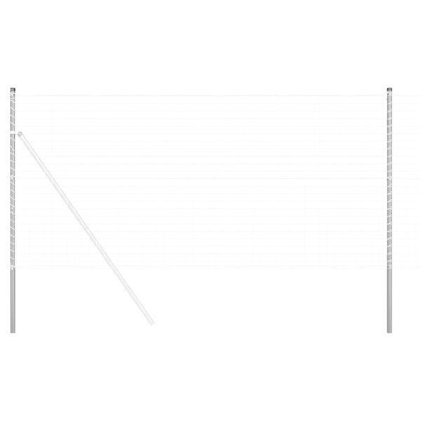 vidaXL Afrasteringspaal 2 pcs Zilver Poedergecoat staal