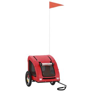 vidaXL Hondenfietstrailer oxford stof en ijzer rood