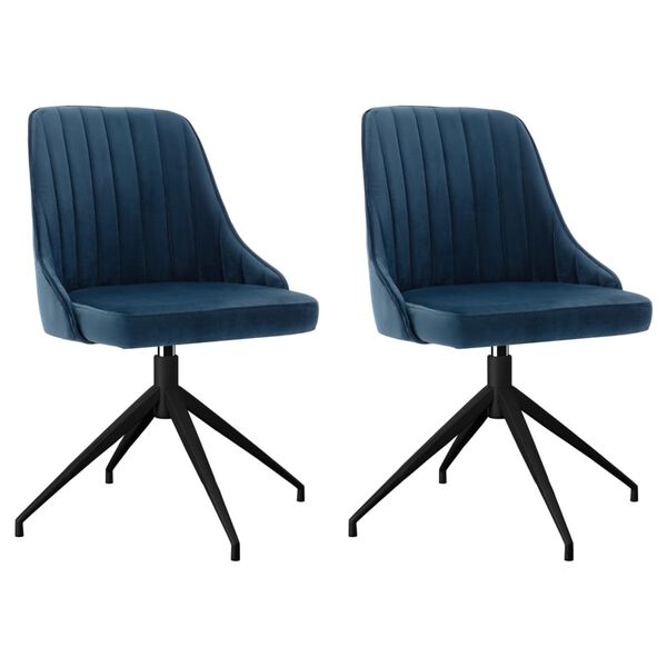 vidaXL Eetkamerstoelen 2 st fluweel blauw