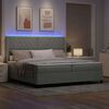 vidaXL Boxspringbed met matras met LED Lichtgrijs 200 x 200 cm Fluweel