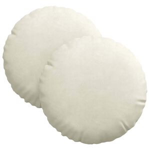 vidaXL Zitkussens 2 st Fluweel Cr&egrave;me &Oslash;30 x 13 cm