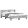 vidaXL Bedframe met hoofdeinde en LED grijs sonoma eiken 150x200 cm