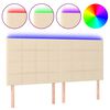 vidaXL Hoofdbord LED 180x5x118/128 cm stof cr&egrave;mekleurig