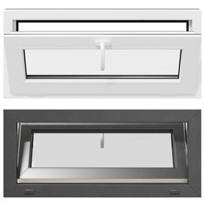 vidaXL Kelderraam RISOR 90 x 40 cm PVC en glas Antracietkleurig