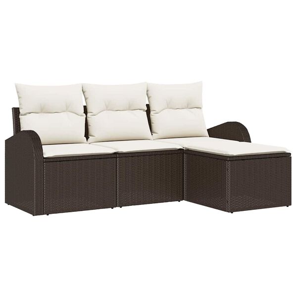 vidaXL Tuin Sofa Set Bruin poly rattan