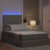 vidaXL Opbergbed met LED met matras Taupe 120 x 200 cm Polyester