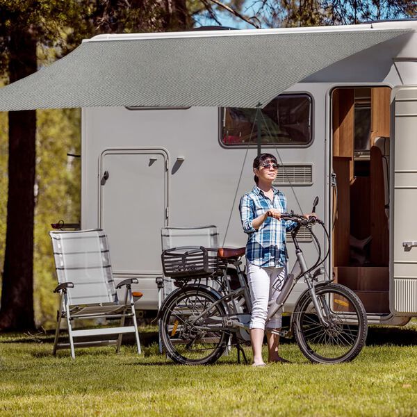 Mestic Schaduwluifel met LED 2,5x4 m antracietkleurig