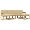 vidaXL Buiten bankenset 5 st Wit en Beige