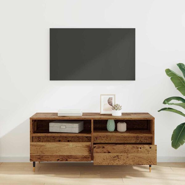 vidaXL TV-kast Oud Hout 100 x 34,5 x 44,5 cm Gemonteerd hout en ijzer
