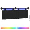 vidaXL Hangend hoofdbord Zwart Stof