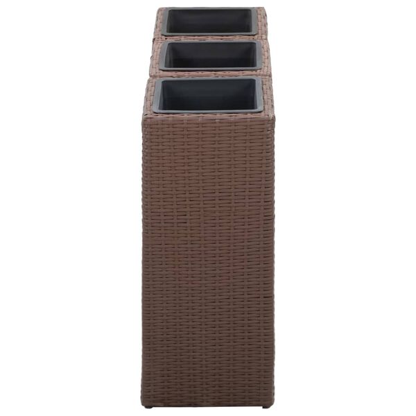 vidaXL Plantenbakken verhoogd 3 st poly rattan bruin