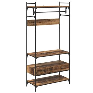 vidaXL Kledingkast met lade Oud hout 89 x 39 x 184.5 cm Bewerkt hout