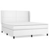 vidaXL Boxspring met matras kunstleer wit 160x200 cm
