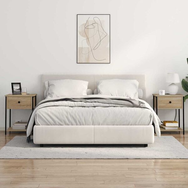 vidaXL Nachtkastje 2 pcs Sonoma Eiken 42 x 41 x 56 cm Bewerkt hout