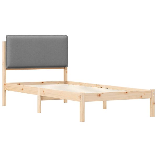vidaXL Bedframe met Gevoerd Hoofdgedeelte Lichtgrijs 100 x 200 cm