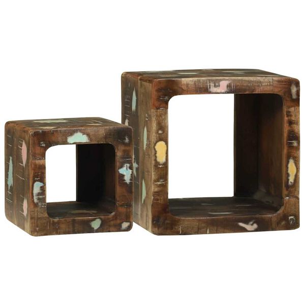 vidaXL TV Meubel met plank 2 pcs Multikleur massief gerecycled hout