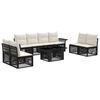 vidaXL Tuinbankenset 9 st Zwart en Cream Wit poly rattan