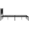 vidaXL Bedframe met hoofdbord metaal zwart 150x200 cm