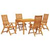 vidaXL Tuin eettafelset 5 st Bruin Massief Acaciahout