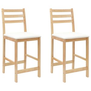 vidaXL Eettafelstoelen 2 pcs Naturel 40 x 47,5 x 99,5 cm
