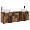 vidaXL Badkamerkastenset 3 st Oud hout 49 x 44,5 x 66,5 cm