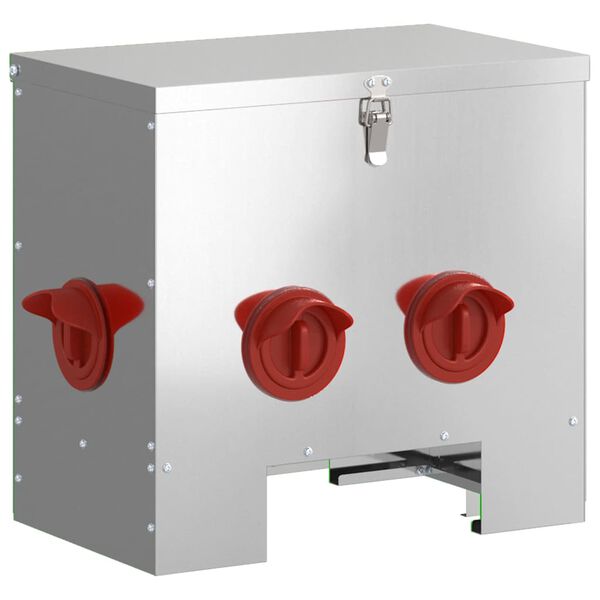 vidaXL Kip voerbak 2 pcs Zilver 40,5 x 25 x 38 cm Gegalvaniseerd staal