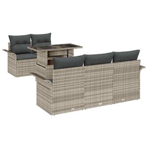 vidaXL Tuin Sofa Set 6 st Lichtgrijs [Synthetisch]: Poly Rattan