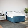 vidaXL Boxspring met matras fluweel blauw 140x200 cm