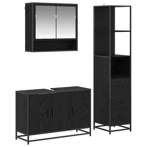 vidaXL Badkamermeubelset met lade 3 pcs Oud Hout Bewerkt hout