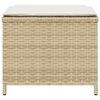 vidaXL Tuinkrukken 4 st met kussens 41x41x36 cm poly rattan beige