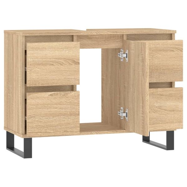 vidaXL Badkamerkast 80x33x60 cm bewerkt hout sonoma eikenkleurig
