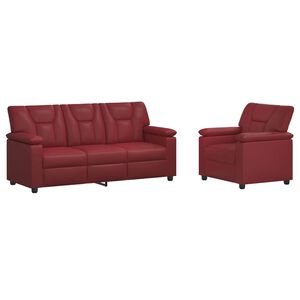 vidaXL Bankstel 2 pcs Wijnrood Kunstleer