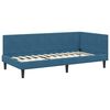 vidaXL Hoekbedframe met Matras met matras 2 pcs Blauw Fluweel