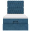 vidaXL Ottoman bed met matrassen 100x200cm fluweel donkerblauw