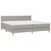 vidaXL Boxspring met matras en LED stof lichtgrijs 200x200 cm