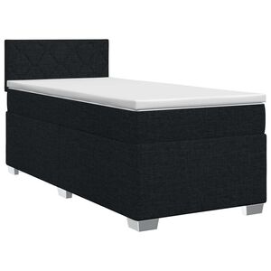 vidaXL Boxspringbed met matras met hoofdeinde Zwart 80 x 200 cm Stof