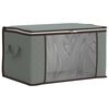 vidaXL Opbergdoos met Transparante Zijraam Grijs 55 x 35 x 32 cm