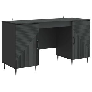vidaXL Bureau Zwart 142,5 x 50 x 75 cm Bewerkt hout
