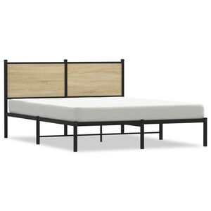 vidaXL Bedframe zonder matras metaal sonoma eikenkleurig 150x200 cm