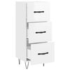 vidaXL Dressoir 34,5x34x90 cm bewerkt hout hoogglans wit