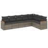 vidaXL 7-delige Loungeset met kussens poly rattan grijs