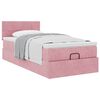 vidaXL Ottoman bed met matras 90x200cm fluweel roze